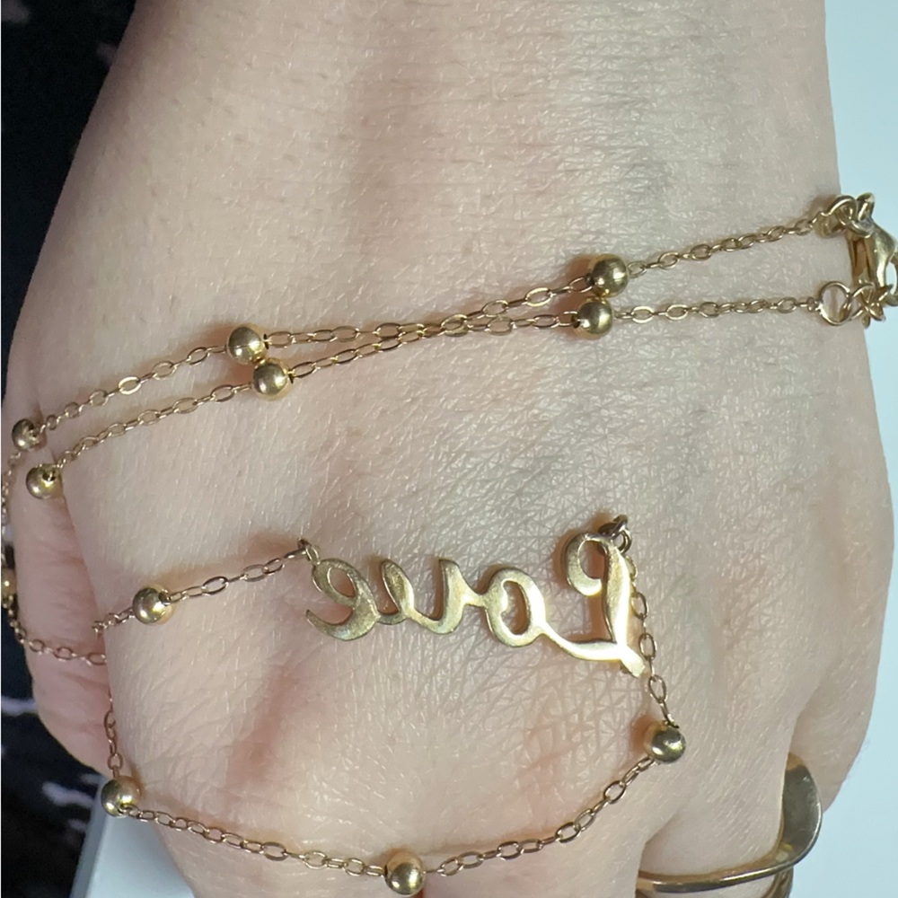 "Love"DANEGRAFT ITALY GOLD OVER STERLING SILVER NECKLACE